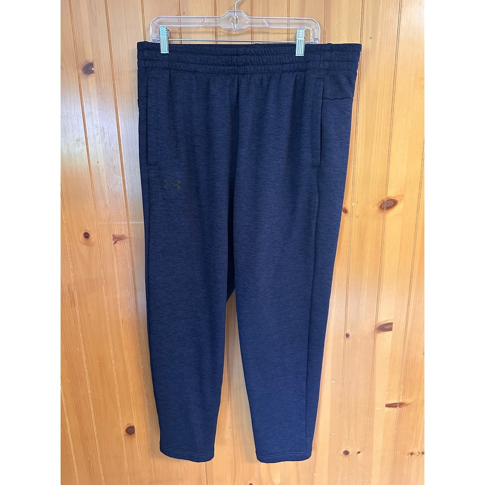 Under Armour ‎ XL Sportswear Navy Blue Heather Fleece Jogger Pants Loose Fit